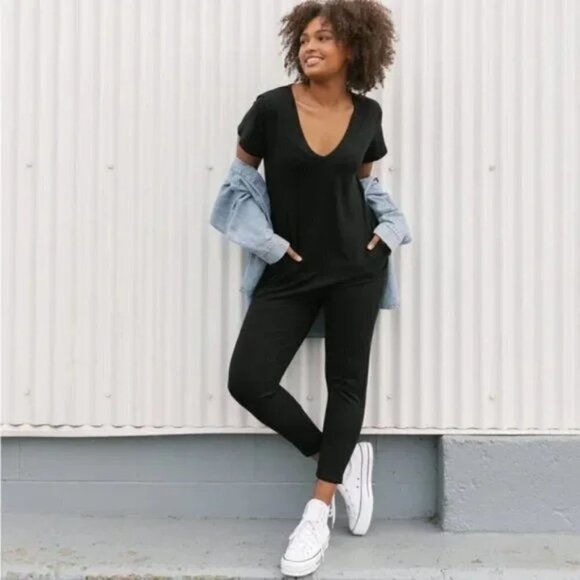 Smash + Tess Pants - SMASH + Tess Sunday Romper in Midnight Black